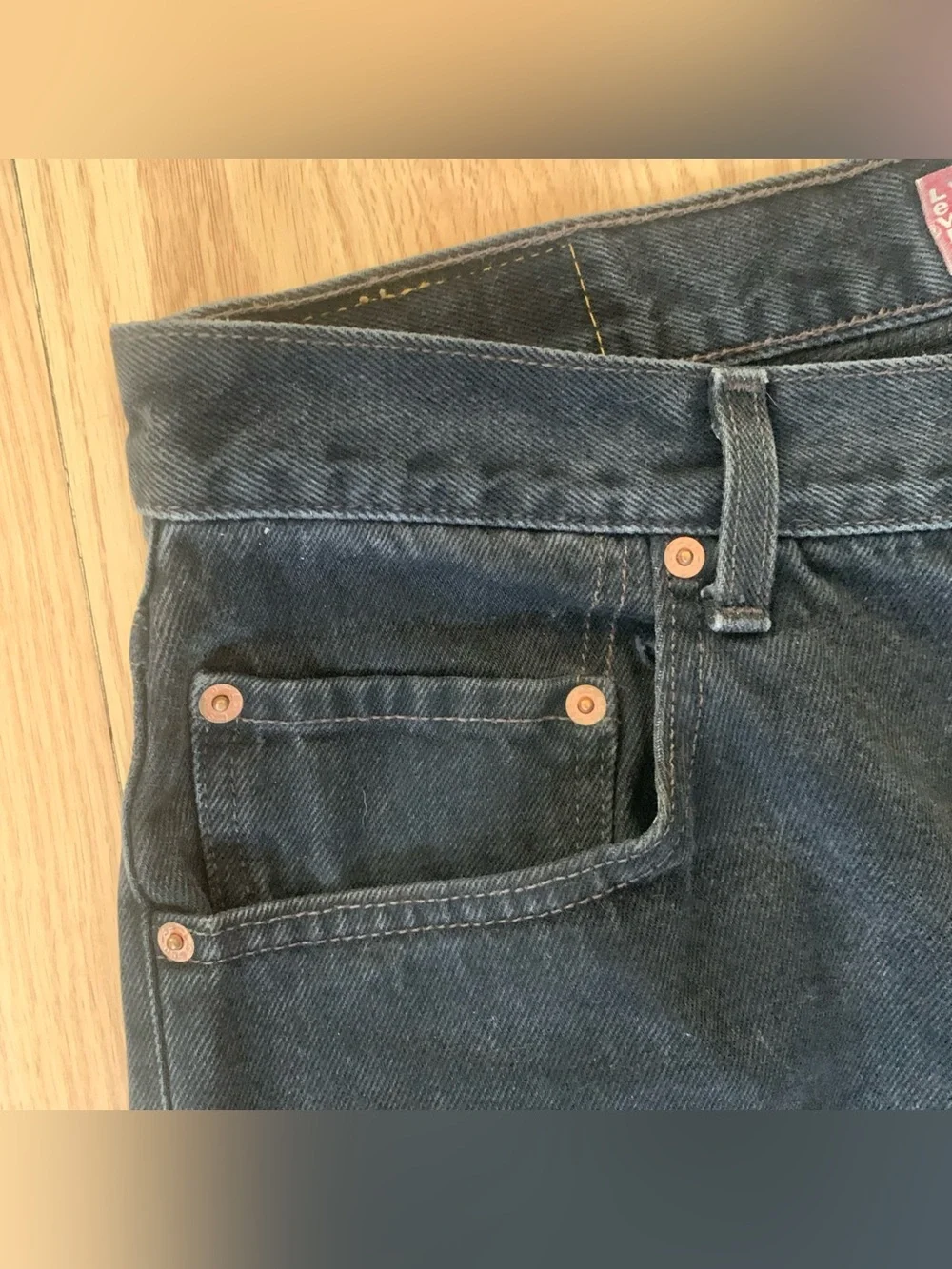 VTG Levi’s 550 Relaxed Fit 100% Cotton Black Row Hem Y2K 90s 36x30 Hipster